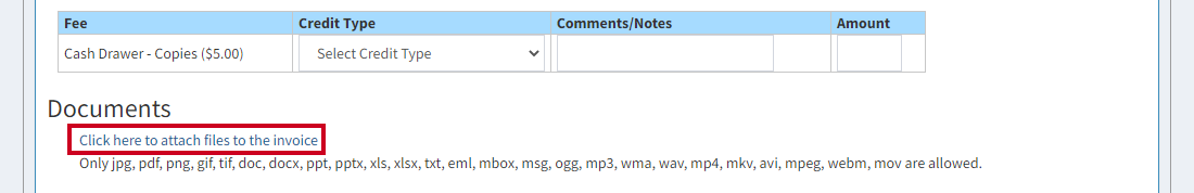 Documents upload.