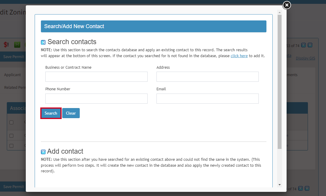 Search contact.