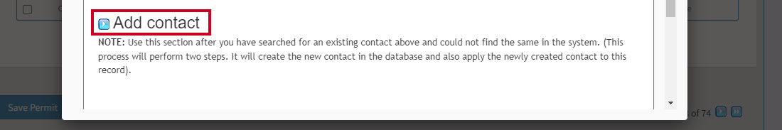 Add contact button.