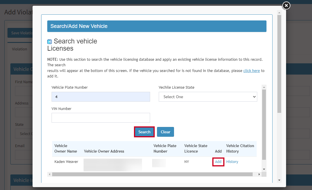 The button labeled Search, then the URL labeled Add.